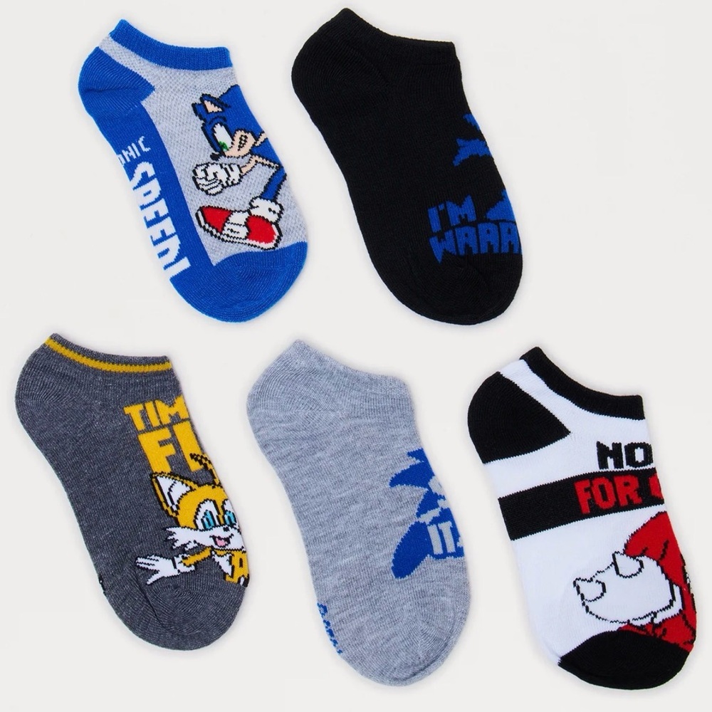 Kids Sonic No Show Socks - Multi-Color Pack